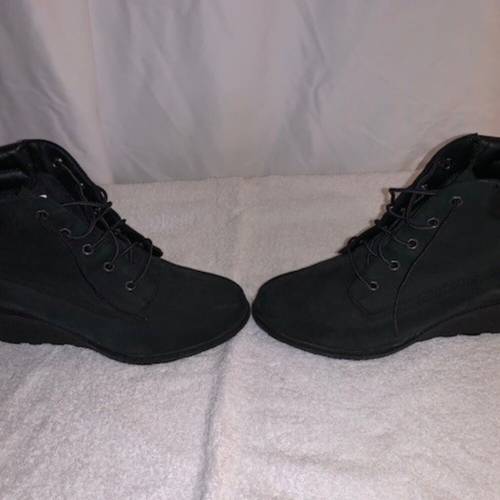 Women's Timberland Amston 6 In. Wedge Boot Black Nubuck